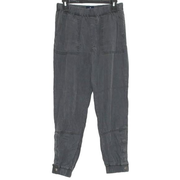 American Eagle Womens Pants Jogger Lyocell Ankle Button Pull On Gray Small KI - Picture 1 of 4